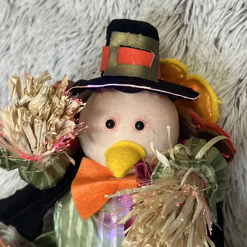(2) Turkey Creative Design LTD Fiber Optic Sitting Tom Thanksgiving Decor Works